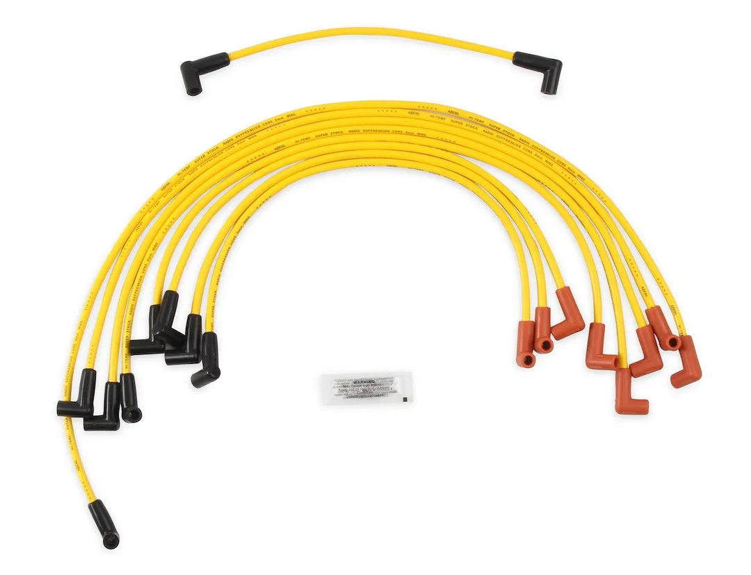 4048 – ACCEL Spark Plug Wire Set, Pre Assembled Yellow 8 Millimeter Diameter Silicone Carbon Graphite Spiral Core For...